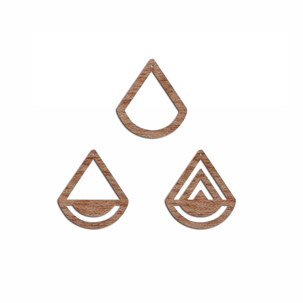 6pcs Unfinished Blank Wooden Fashion Teardrop Shape Macrame Wood Earring Charms Pendant for Jewelry Making