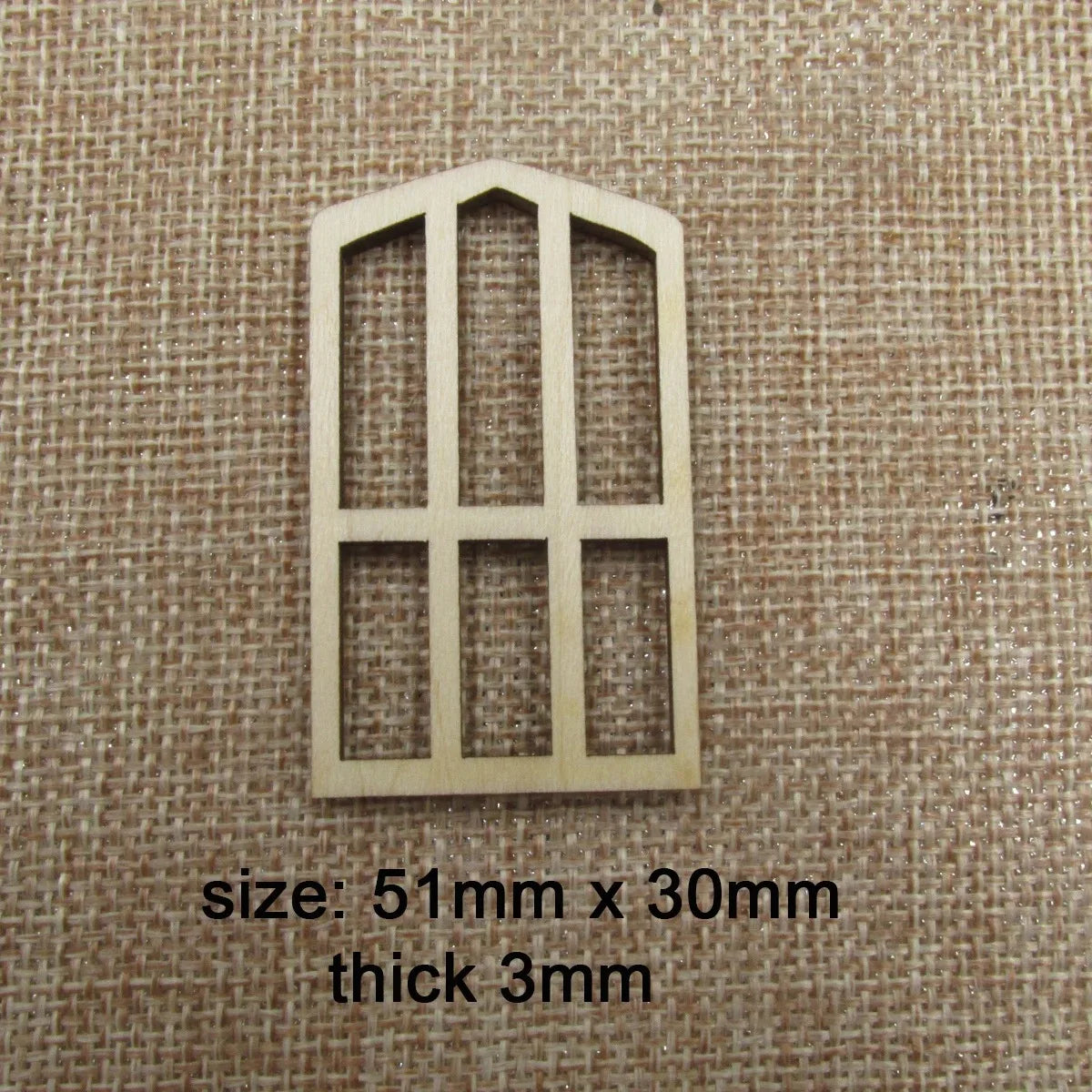 10pcs Unfinished Blank Dollhouse Fairy Window Shape Wooden Windows Cutout Door House Accessories For DIY Craft