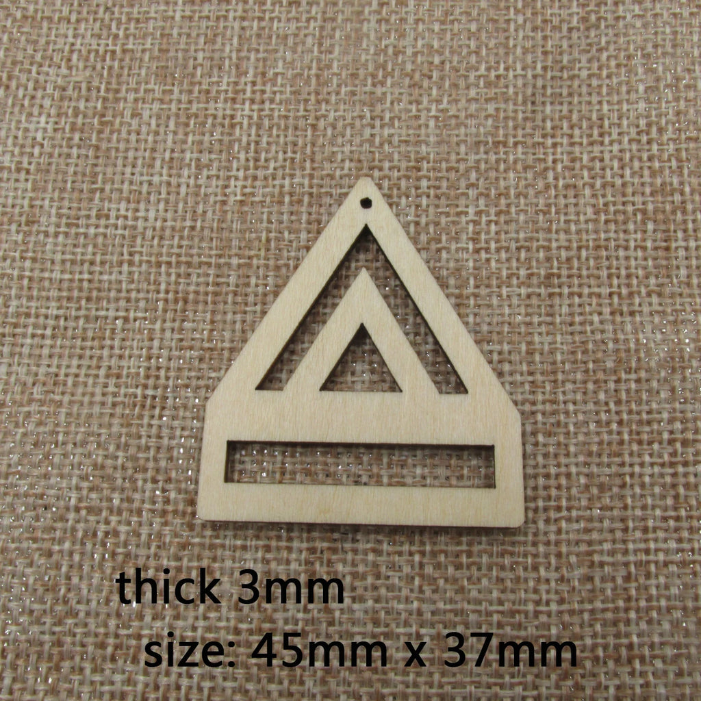 10pcs Unfinished Chevron Macrame Triangle Earring Wood Findings DIY Wood Blank Chevron  Hoops Earring