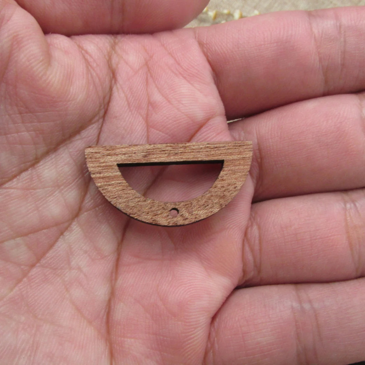 6pcs Unfinished Blank Wooden Half Circle Doroid Wood Shape Cutout Connector For  DIY Necklace Earring Making Jewelry