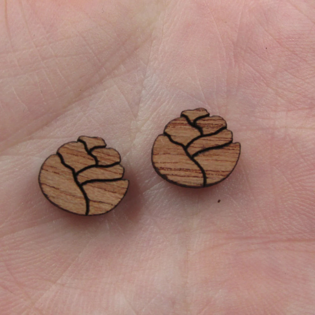 5 Pair Unfinished Blank Wooden Broccoli Cabochon Wood Greens Vegetable Leaf Shape Cutouts For DIY Craft Earring Stud