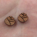 5 Pair Unfinished Blank Wooden Broccoli Cabochon Wood Greens Vegetable Leaf Shape Cutouts For DIY Craft Earring Stud