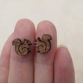 10pcs Laser Cut Wood Cabochon Squirrel Charms, Jewelry Accessory for DIY Handmade Earring, Stud Pin Making