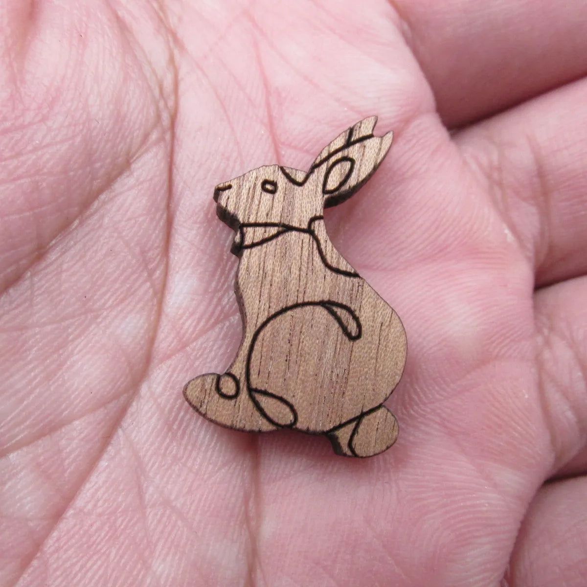 Laser Cut Unfinished Wood Rabbit  Charms Pendant Wood Bunny Perfect For Earring Brooch Neckace -  Jewerly supplier
