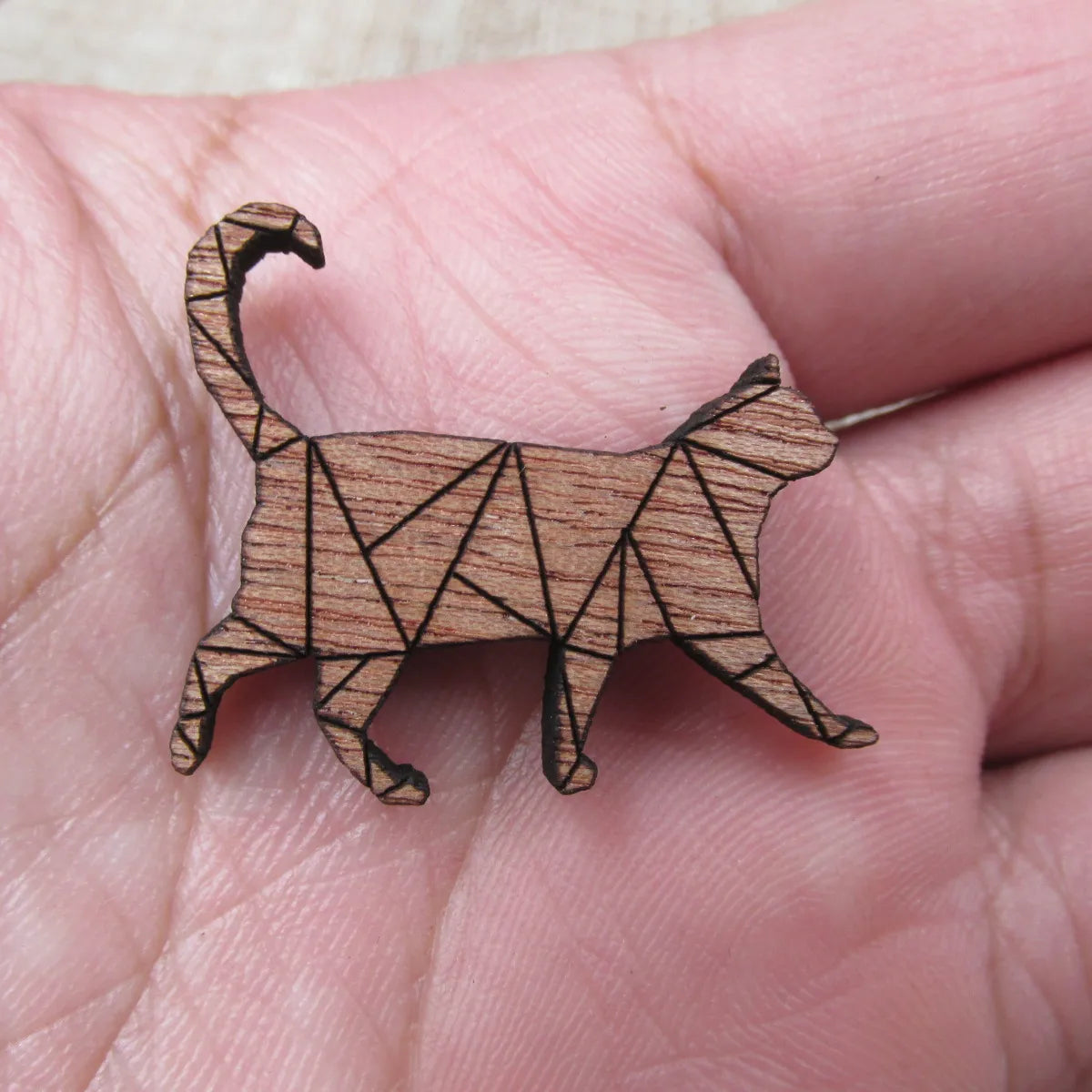 Unfinished Blank Wood Geometric Animal Cute Cat Head Parts Accessory For Brooches Enamel Pin Necklace Jewelry Diy Making