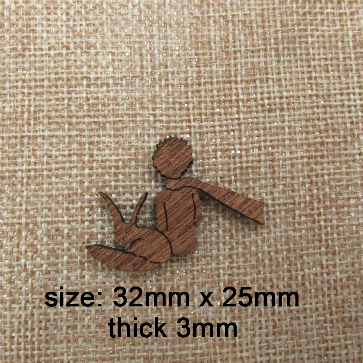 6pcs Unfinished Wooden Prince Fox Blank Charm For Jewelry Making Brooches Earring Pendant Bracelet Necklace Pin