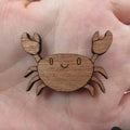 3 Pair Unfinished Under the Sea Ocean Animal Wooden Crab Shape Cutout For Brooches Pin Magnet Pendant Jewerly Diy Making