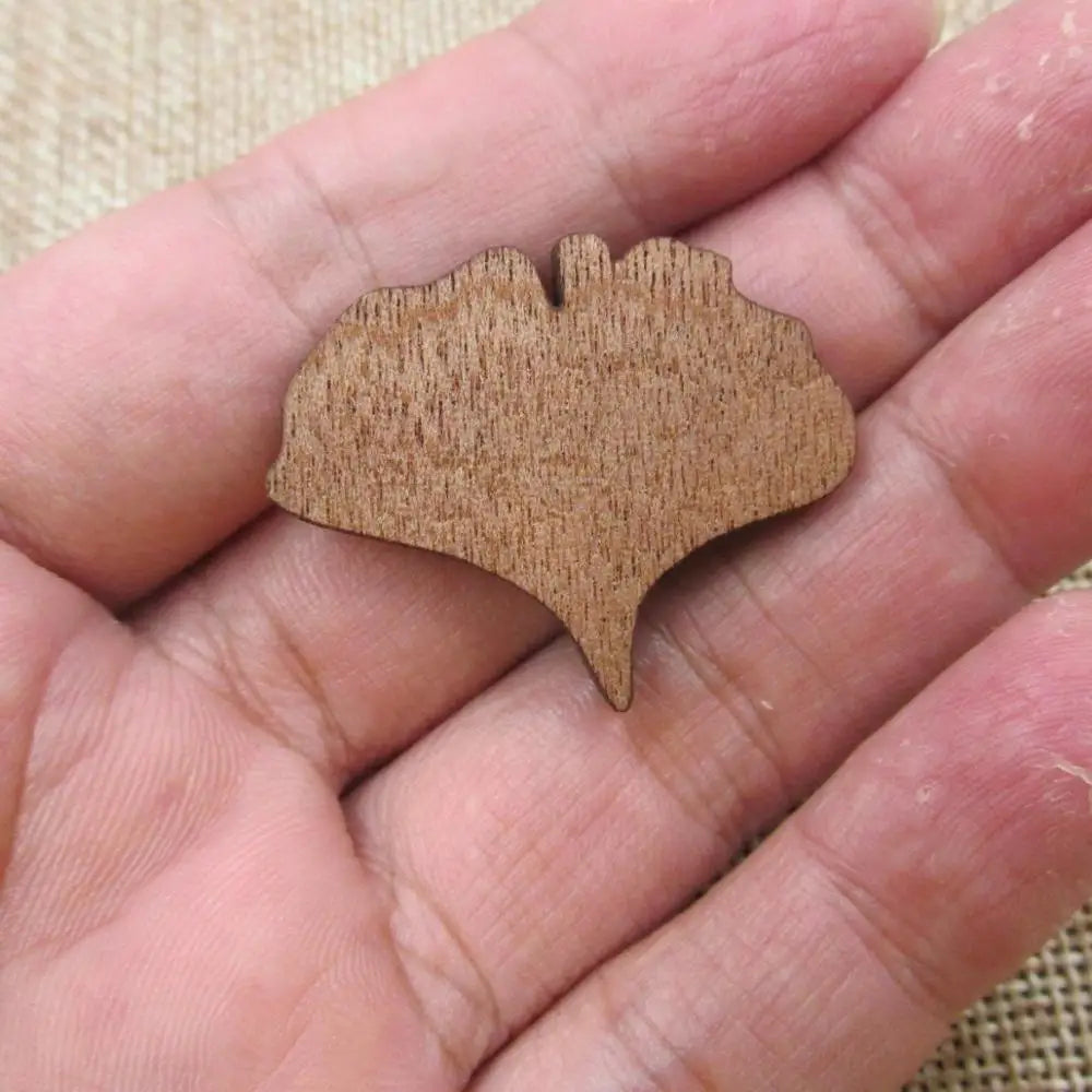 Unfinished Wood Ginkgo Leaf Shape Cutout Pendant Jewerly Finding Perfect for Earring Brooch Necklace Making