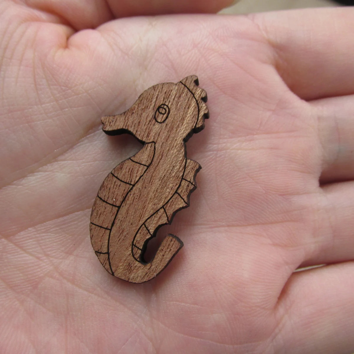 3 Pair Unfinished Ocean Animal Wooden Sea Horse Shape Cutout For Brooches Pin Magnet Pendant Jewerly Diy Making