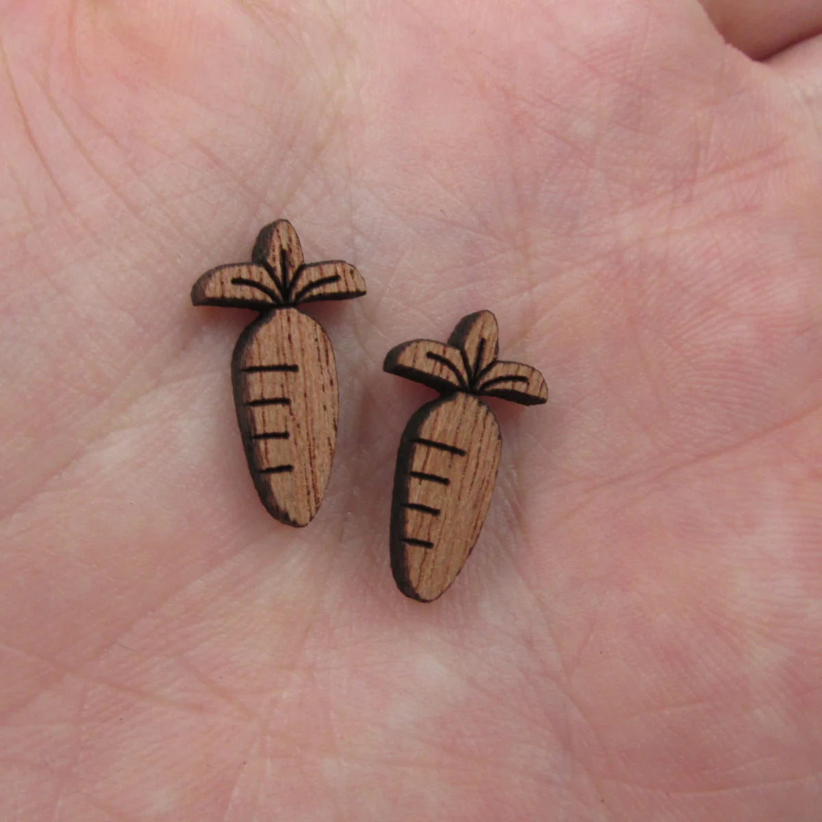 5 Pair Unfinished Blank Wooden Cabochon Wood Sweet Corn Radish Turnips Shape Cutouts For DIY Craft Earring Stud