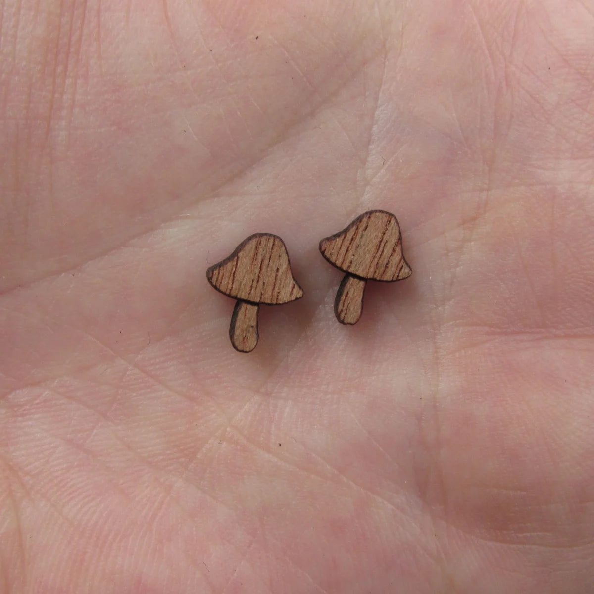 5 Pair Unfinished Blank Wooden Plants Mushroom Cabochon Wood Shape Cutouts For DIY Craft Earring Stud