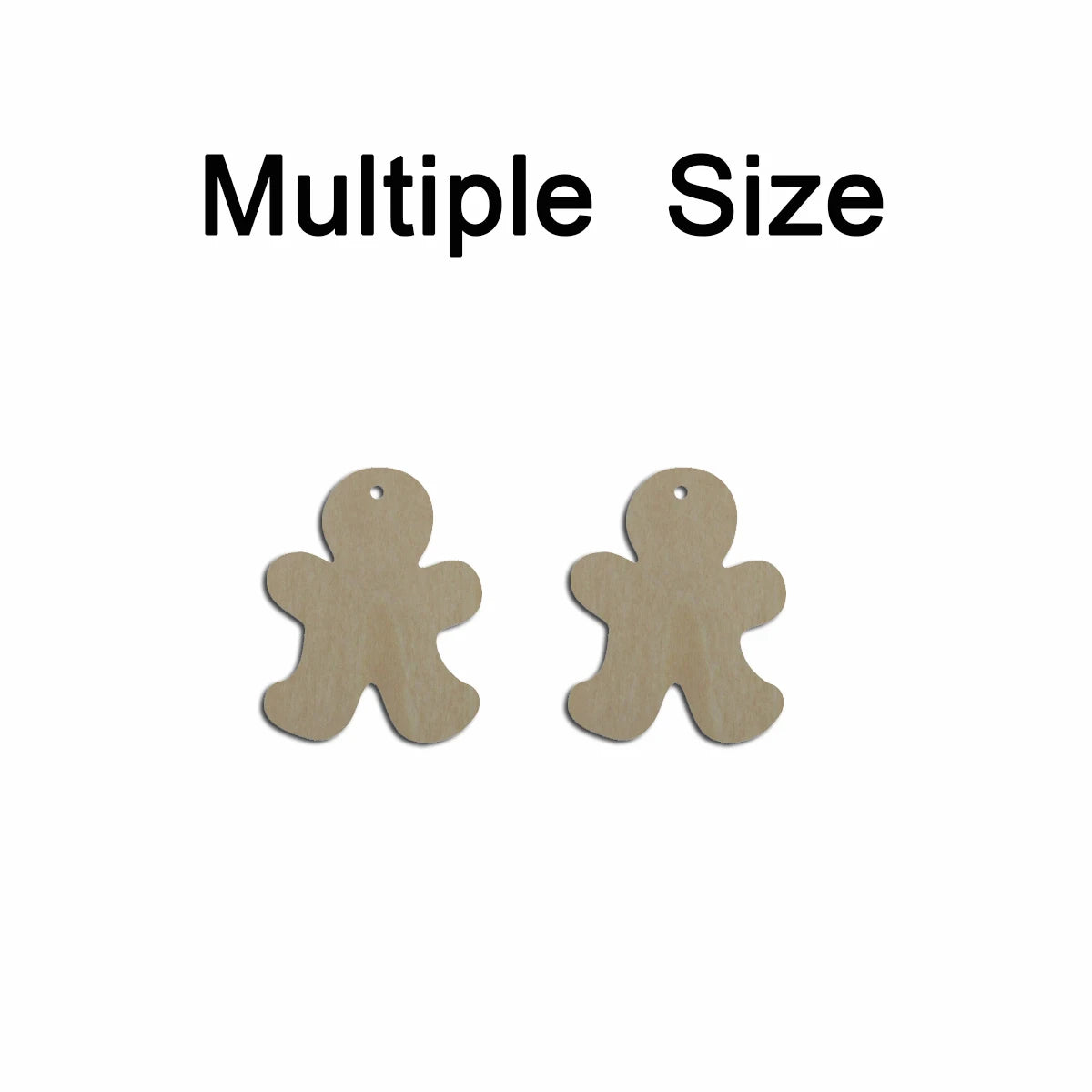 10pcs Multiple Size Unfinished Wooden Blanks Christmas Gingerbread Man Cutout Shape Dangle Earring For Jewelry Supplier