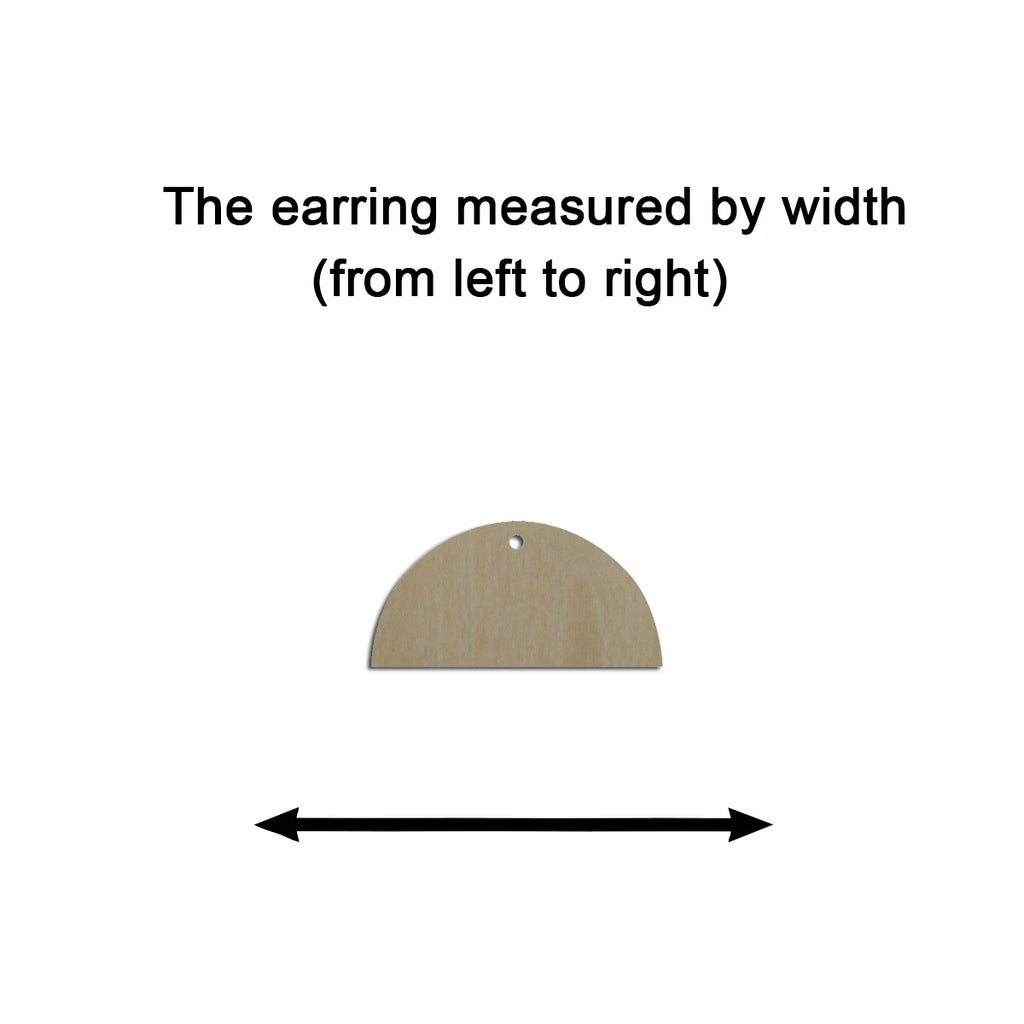 10pcs Multiple Size Unfinished Wooden Blanks Reverse Upside Semi Circle Cutout Shape Dangle Earring For Jewelry Supplier