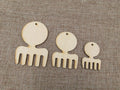 DIY Unfinished Wooden Earrings Blank Pendant Wood African Comb Shapes For Jewelry Findings Components