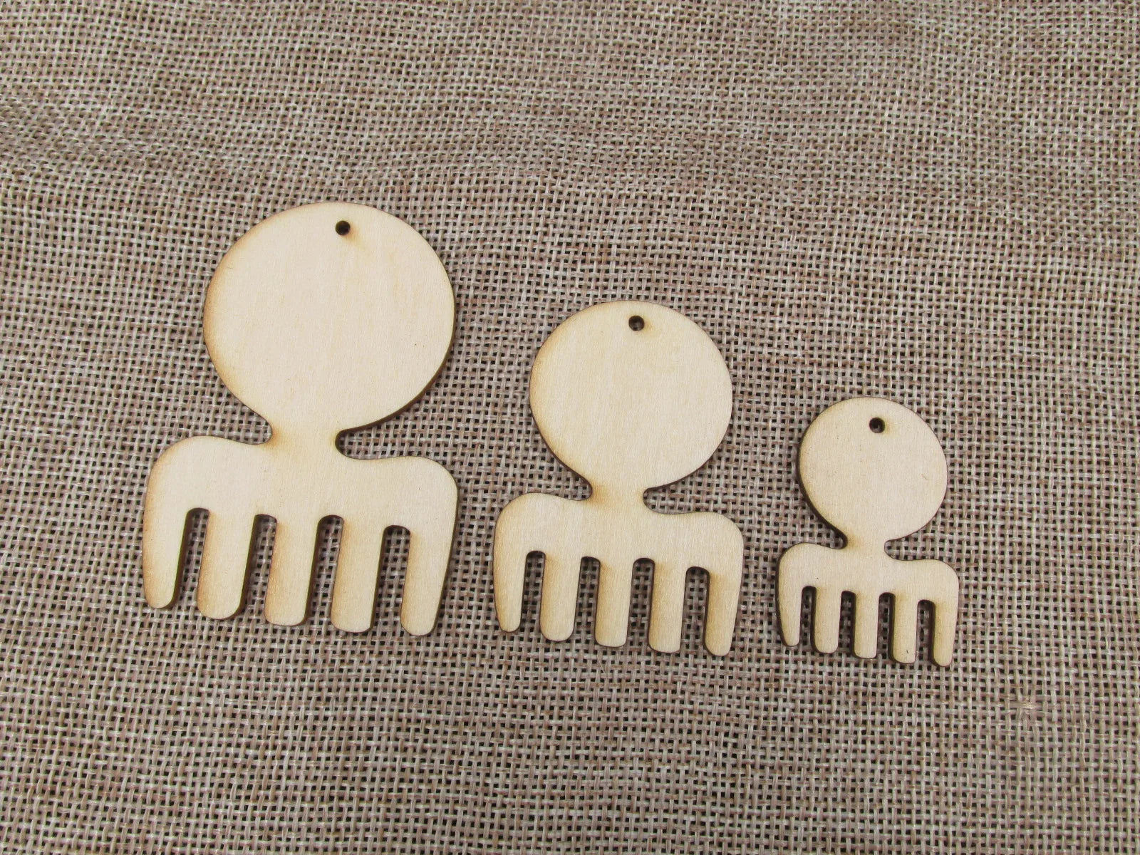 DIY Unfinished Wooden Earrings Blank Pendant Wood African Comb Shapes For Jewelry Findings Components