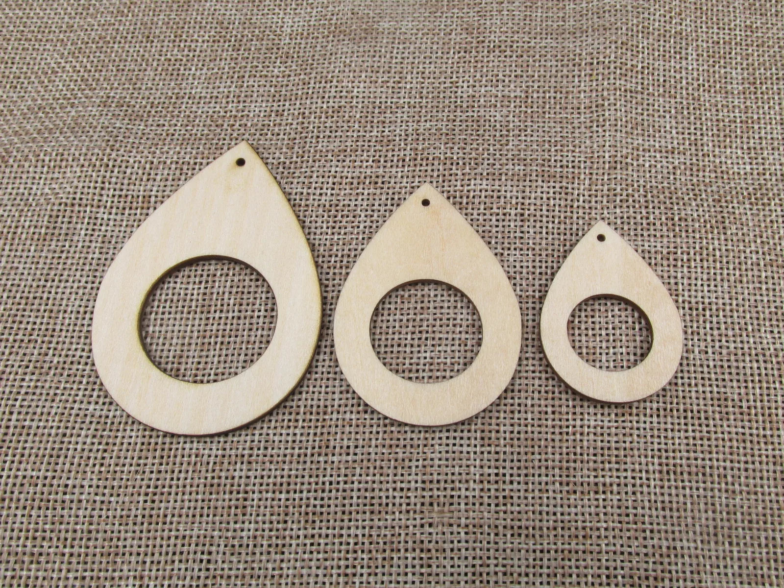Unfinished Wood Blank Classic Geometric Teardrop Shape Earring Pendant Jewelry Finding For DIY Project Making Kit