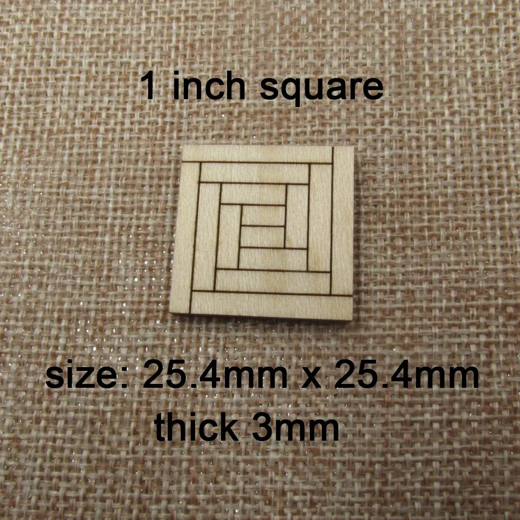 Unfinished Blank Miniature Wooden Tiles, Wood Flooring for Mini DIY Dollhouse, Furniture Crafts, 10Pcs