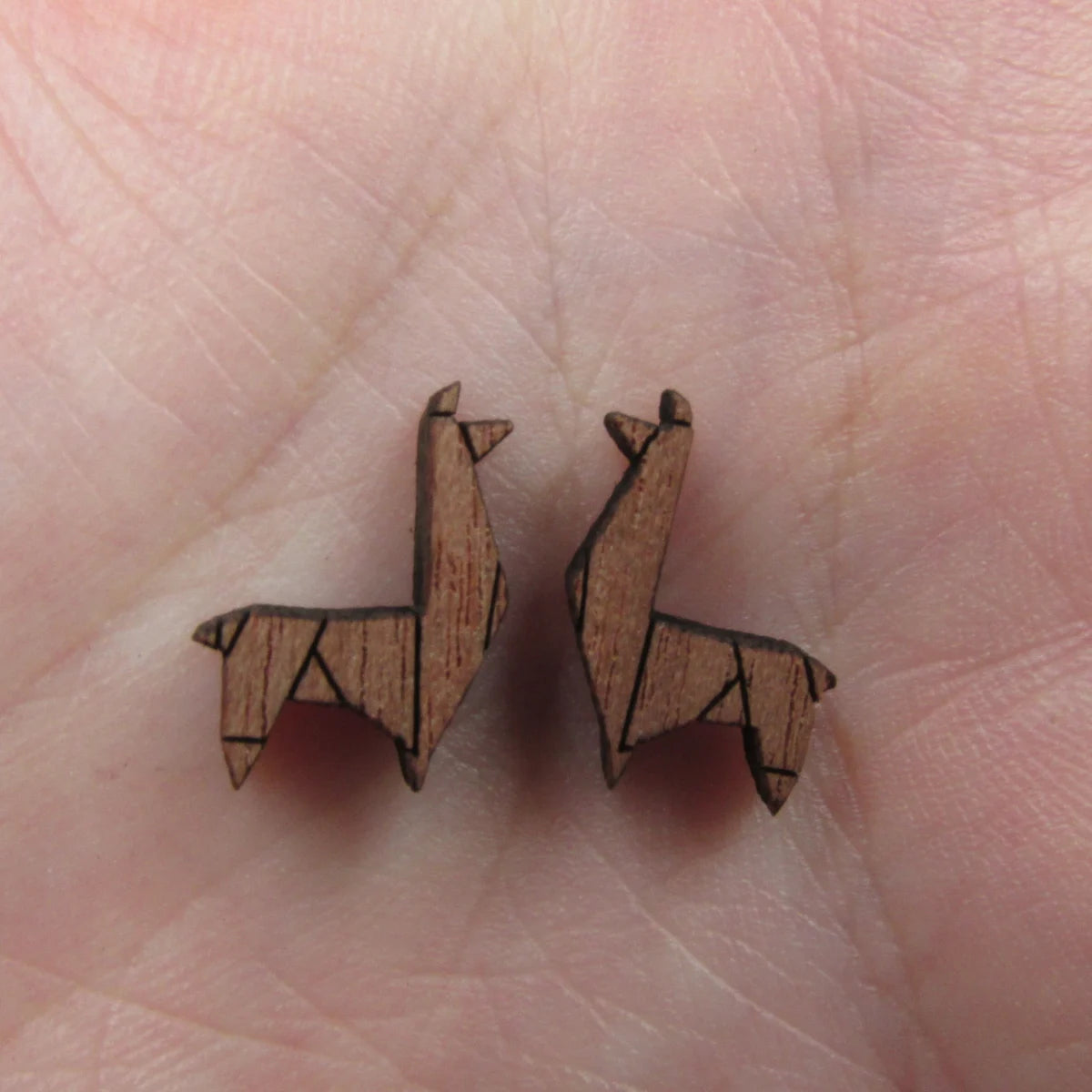 5 Pair Unfinished Blank Wild Animal Wooden Llama Alpaca Cabochon Charms Wood Shape Cutouts For DIY Craft  Earring Stud