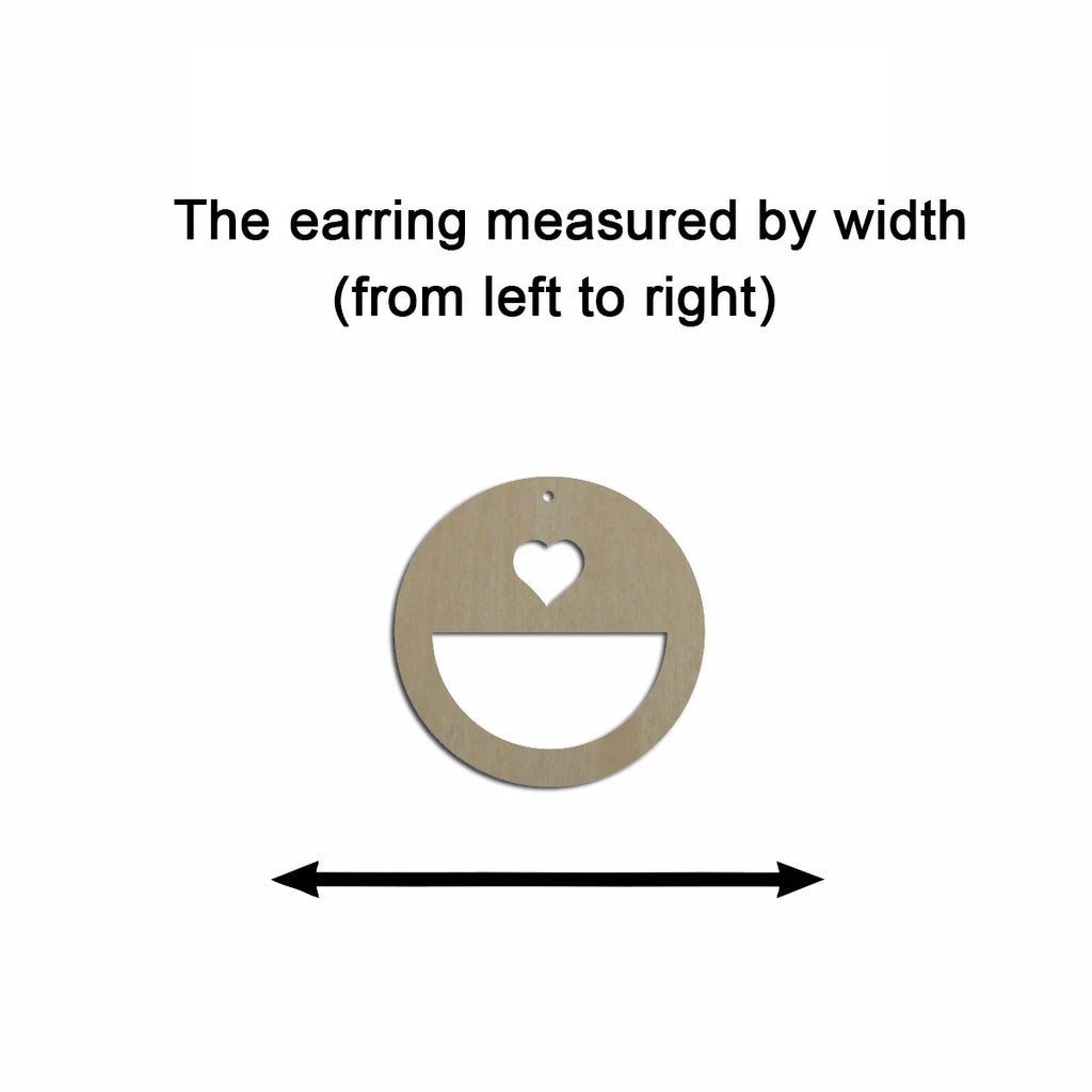 10pcs Unfinished Wood Blank Geometric Heart Circle Shape Macrame Earring Part Findings Wholesale For DIY Jewelry Making
