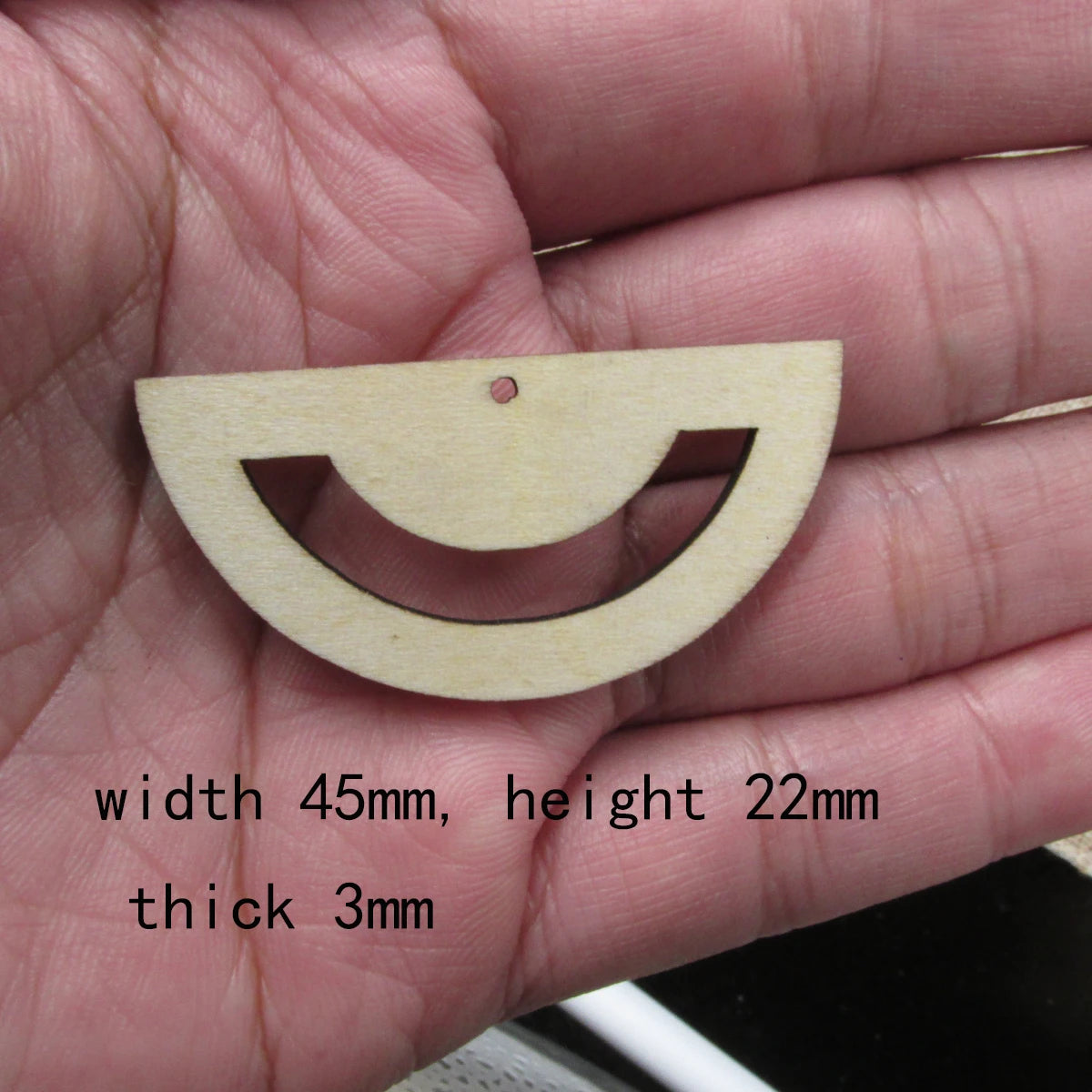 10pcs 1.75 inch Unfinished Wooden Blanks Geometric Half Circle Macrame DIY Earrings Parts Findings Accessories Supplies