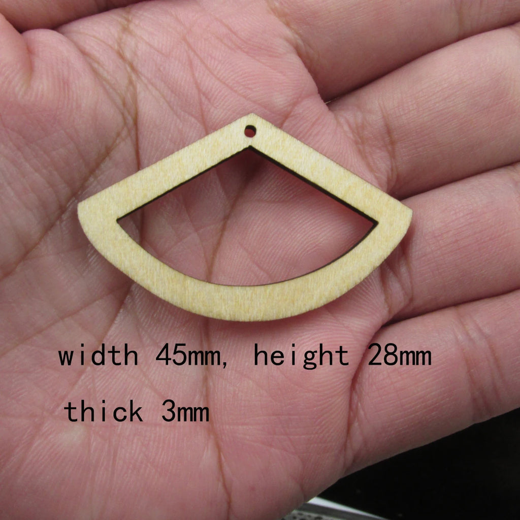 10pcs 1.75 Width Unfinished Wooden Blanks Fan Arch Macrame DIY Earrings Findings Accessories Supplies