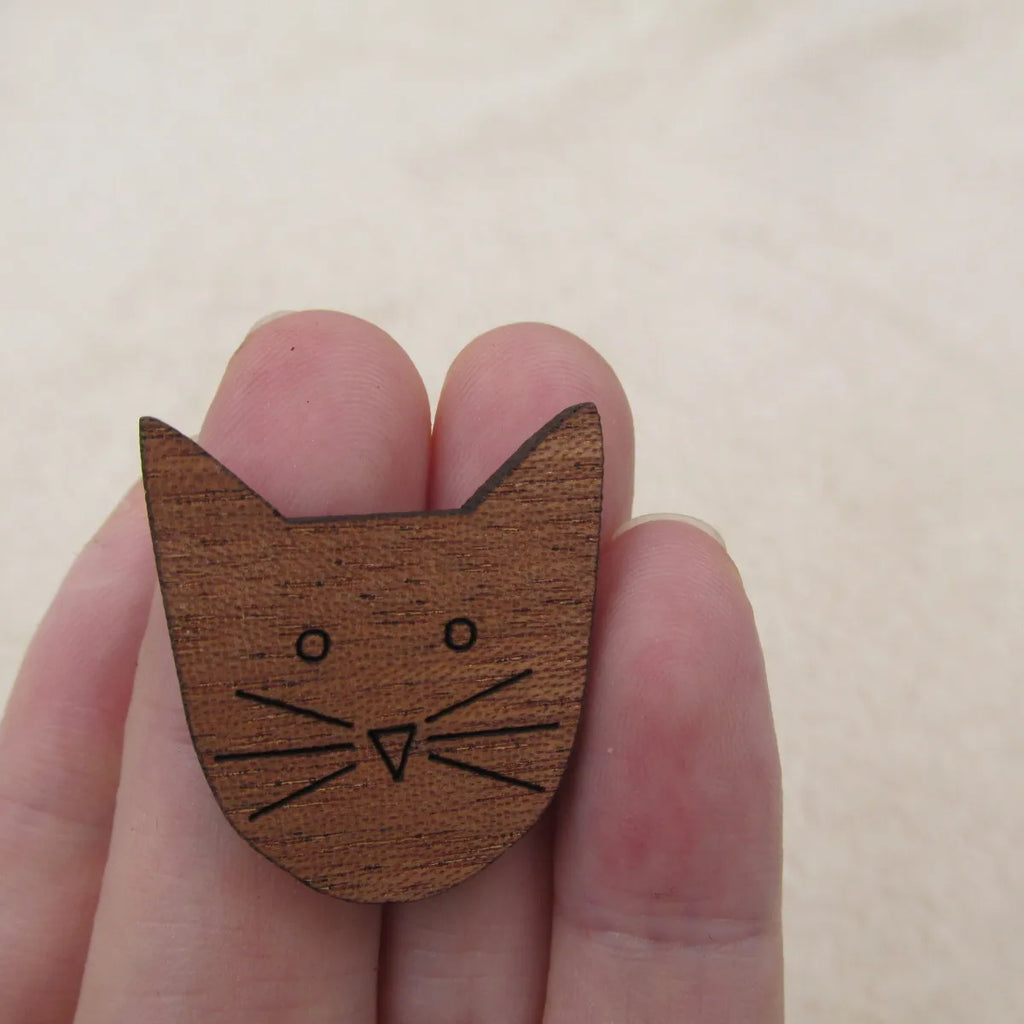 Wooden Animals Cat Charm Jewelry Findings Making Unfinished Blank Solid Wood For DIY Brooch  Earrings Charms