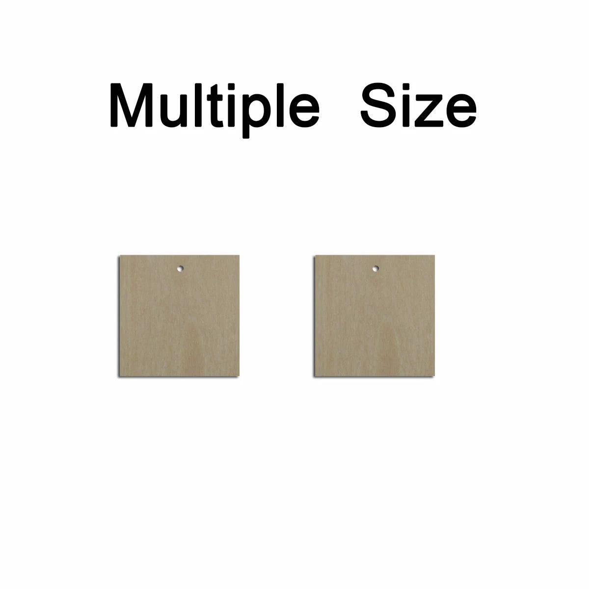 10pcs Multiple Size Unfinished Wooden Blanks Geometric Square Shape Dangle Earring For Jewelry Supplier