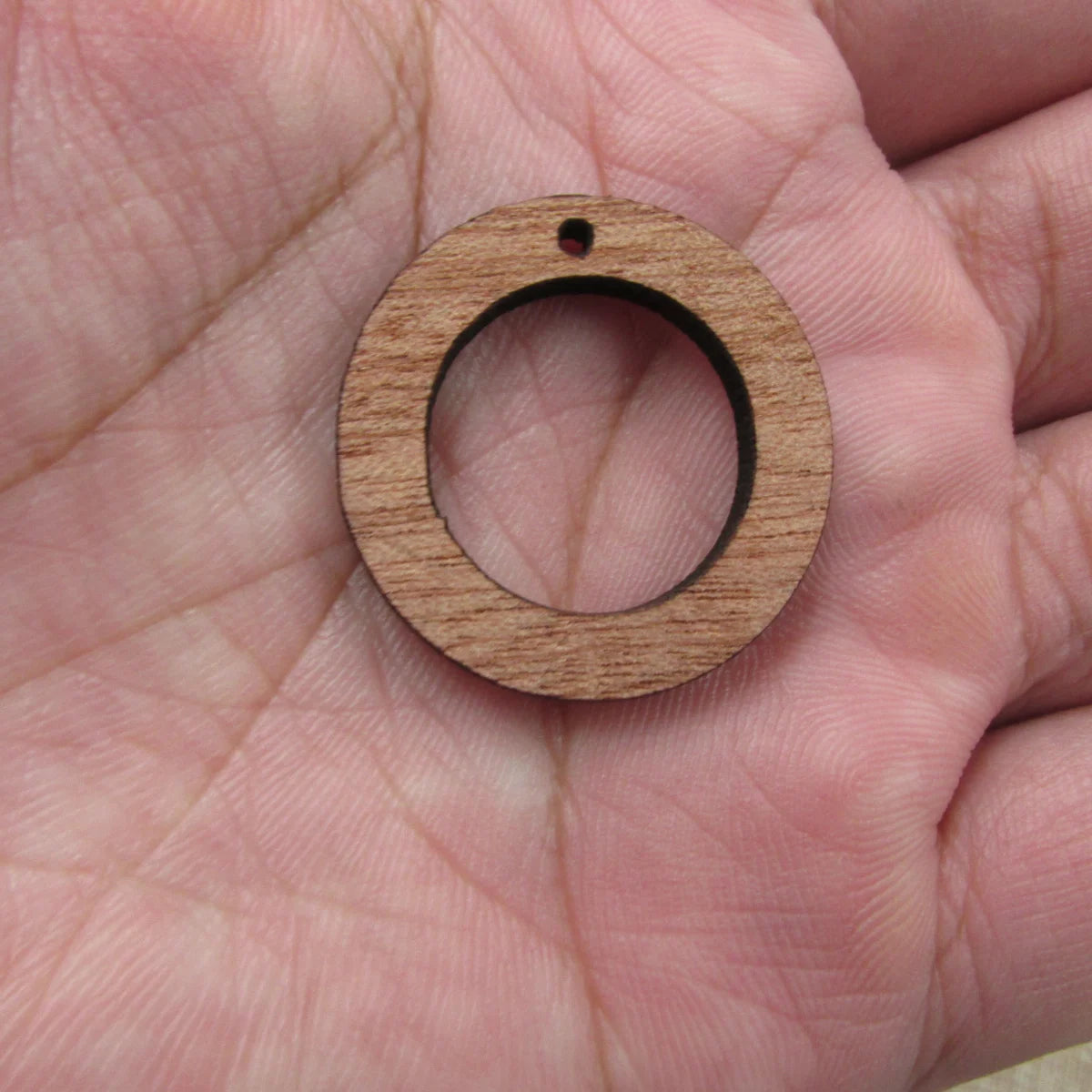 6 Pcs Unfinished Blank Wooden Circle Torus Wood Shape Cutout Necklace Earring Pendant Connector For  DIY Making Jewelry