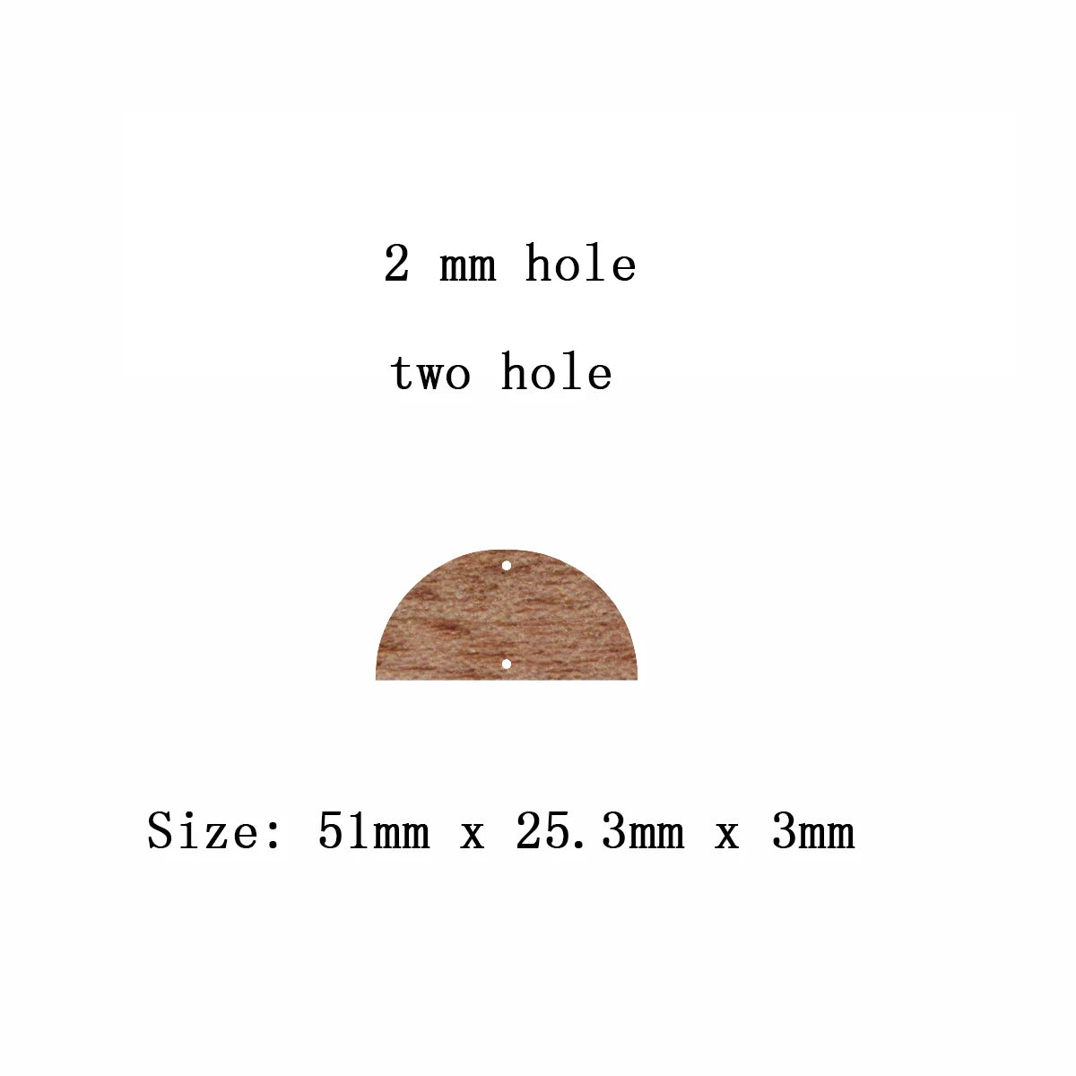 6pcs Unfinished Blank Wooden Geometric Half Circle Smicircle Two Holes Earring Connector Pendant for Jewelry Making