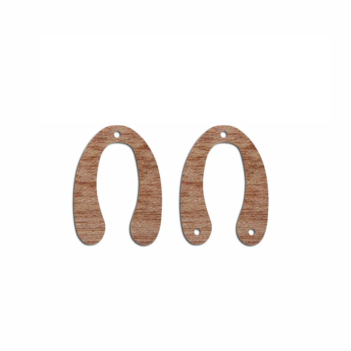 6pcs Unfinished 25mm x 18mm Blank Wooden U Semi Circle Post Stud Earring Connector Pendant for Jewelry Making