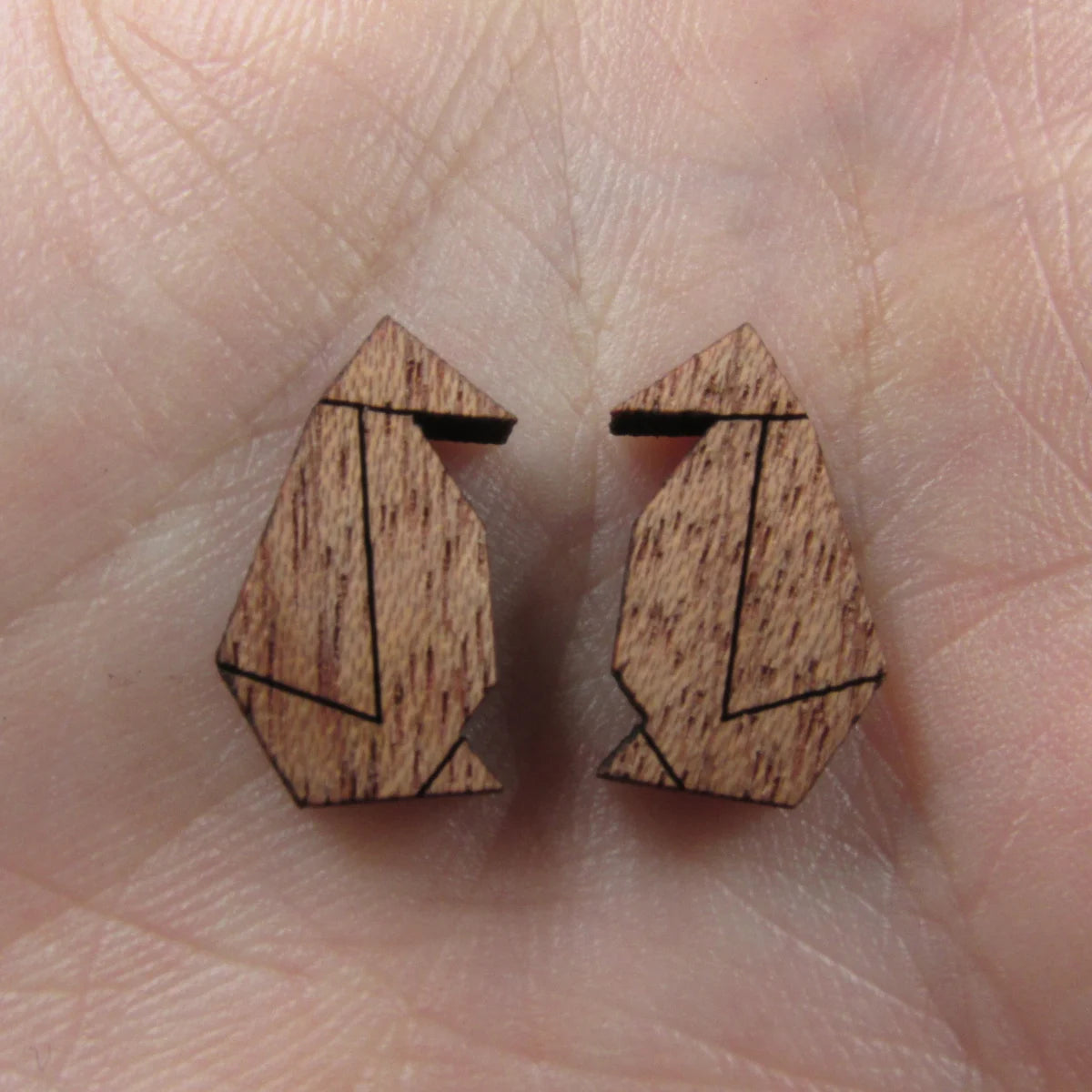 5 Pair Unfinished Blank Birds Wooden Penguin Cabochon Charms Wood Shape Cutouts For DIY Craft  Earring Stud