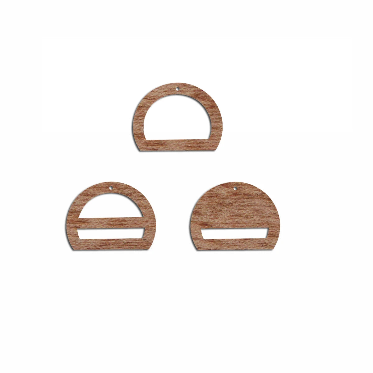 6pcs Unfinished Blank Wooden Geometric Half Circle Macrame Wood Earring Charms Pendant for Jewelry Making