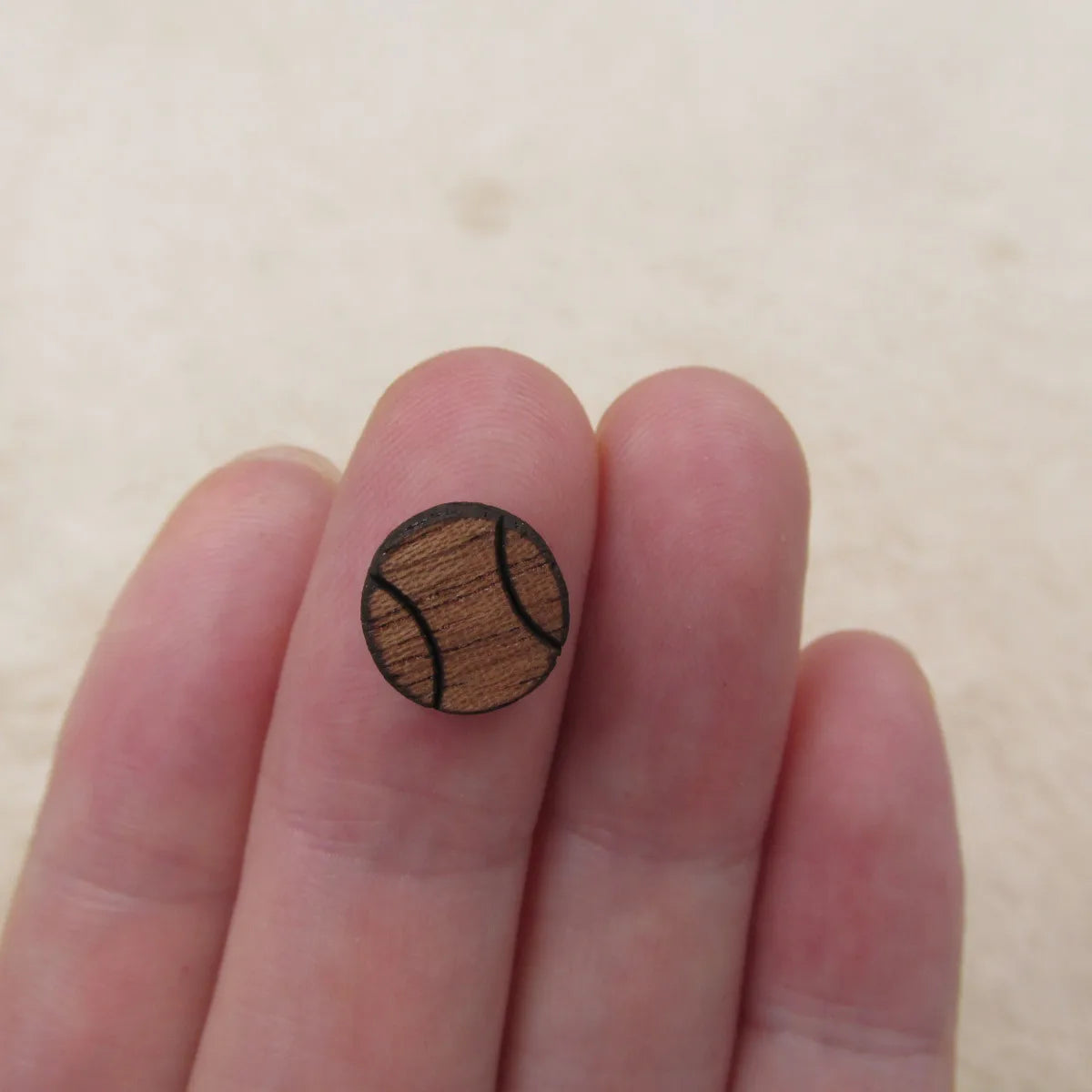 Mini Wood Shape Cabochon Unifished Earring Stud Blank Sport  Icon Ball Wooden Craft  Basketball   Earring Supplies