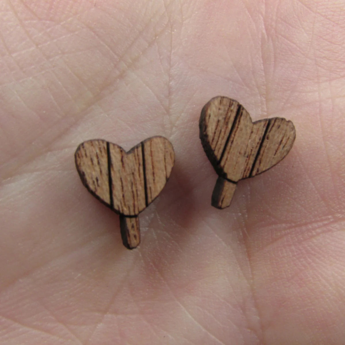 5 Pair Unfinished Blank Summer Beach Ice Cream Heart Wooden Cutout Shapes For DIY Stud Earrings Supplies