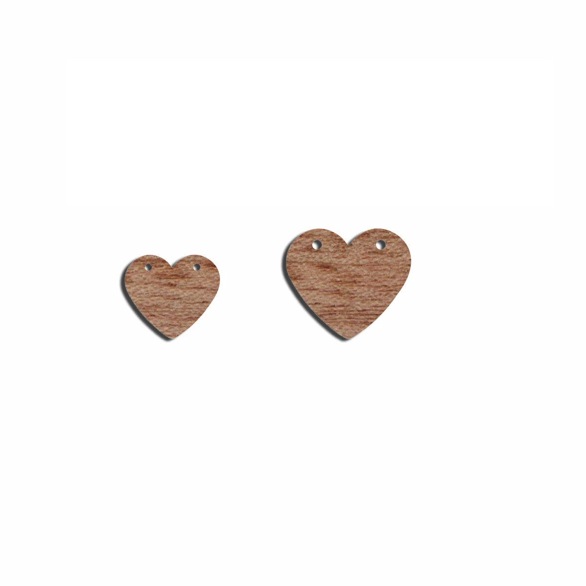 6pcs Unfinished Blank Wooden Heart With Two Holes Earring Charms Connector Pendant for Jewelry Making