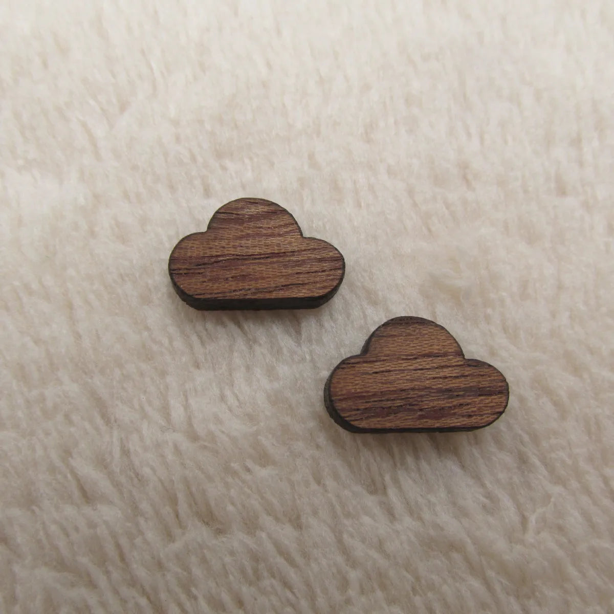 Tiny Wood Lightning Cloud Raindrop Cabochon Accessories Unfinished Blank Wooden Charms For  Earring Stud Making