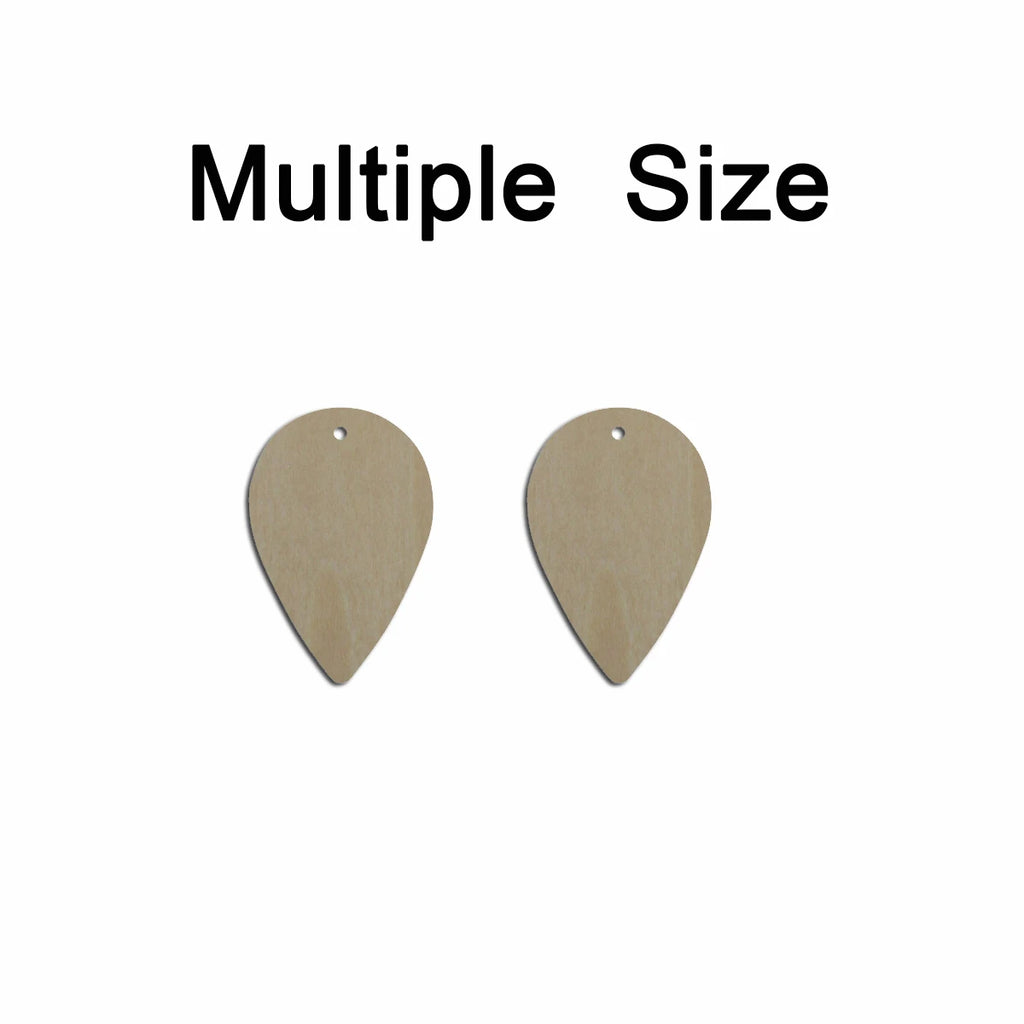 10pcs Multiple Size Unfinished Wooden Blanks Reverse Upside Down Teardrop Shape Earring For Jewelry Supplier