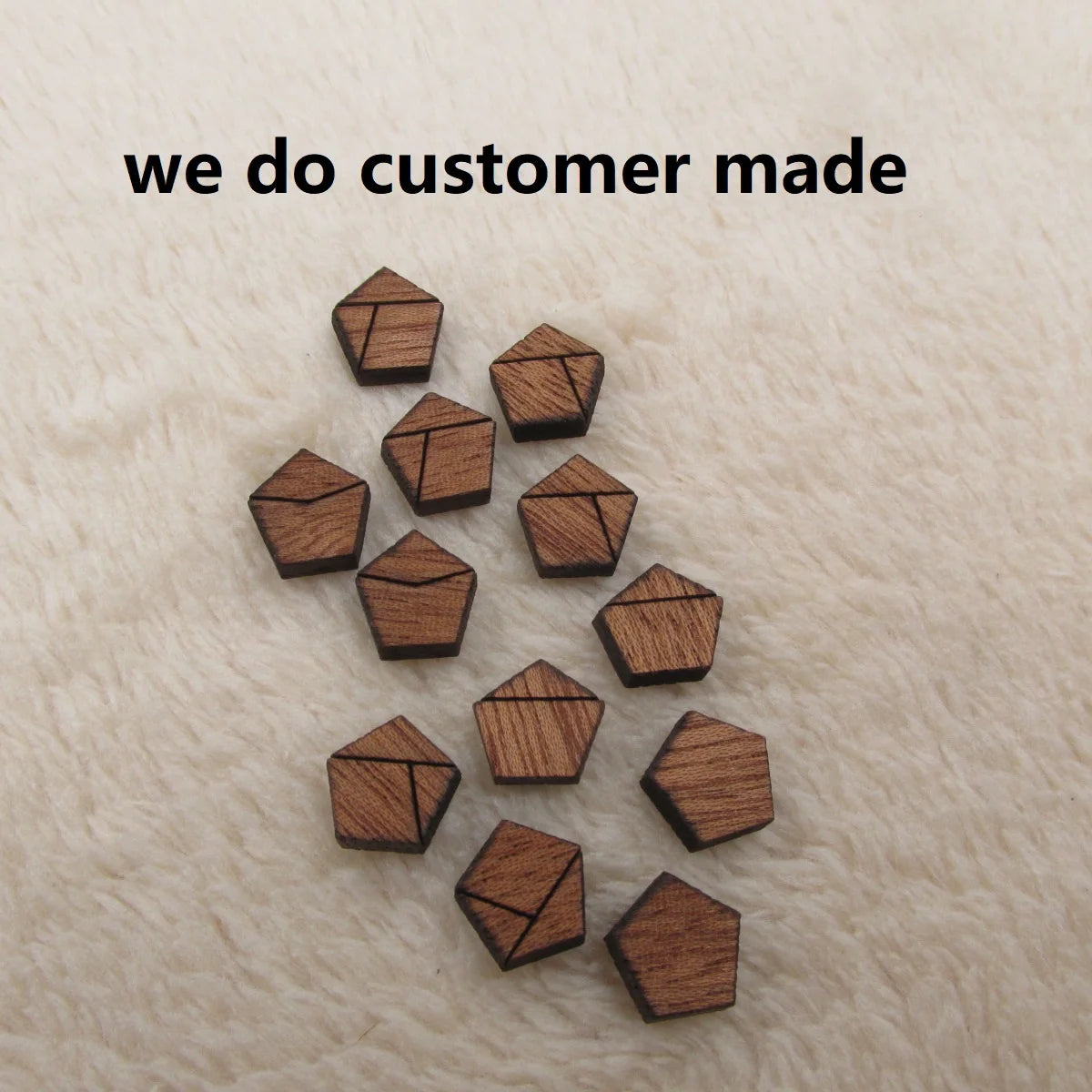 Geometric PENTAGON WOOD CUTOUT Laser Cut Mini Pentagon Shapes Could Be Hand Painted For  Earring Stud  -Jewerly Supplier