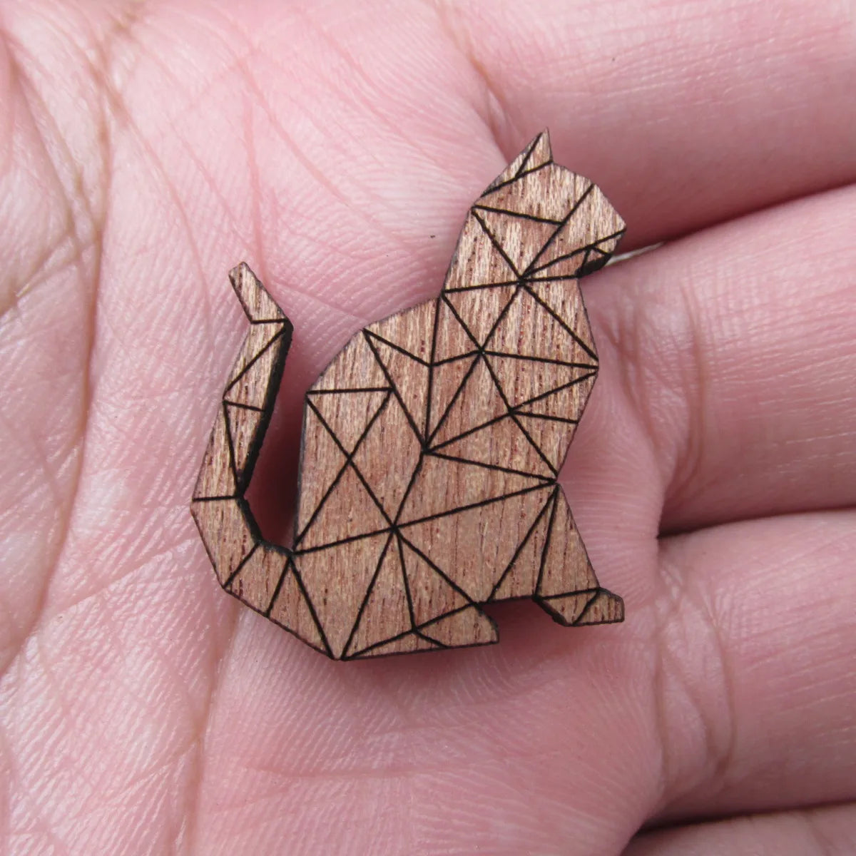 Unfinished Blank Wood Geometric Animal Cute Cat Head Parts Accessory For Brooches Enamel Pin Necklace Jewelry Diy Making
