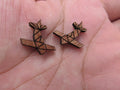 5 Pair Origami Crane Unfinished Blank Wood Cabochon Boat Paper Plane Diamond Windmill Wooden Cutout Shapes For DIY Earrings
