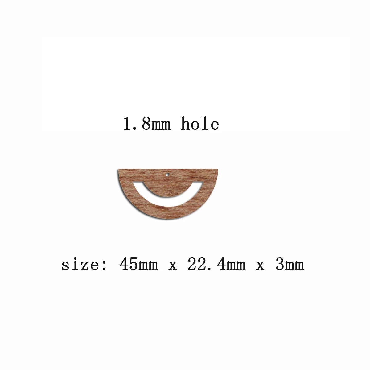 6pcs Unfinished Blank Wooden Half Circle Semicircle Crescent Moon Macrame Earring Charms Pendant for Jewelry Making
