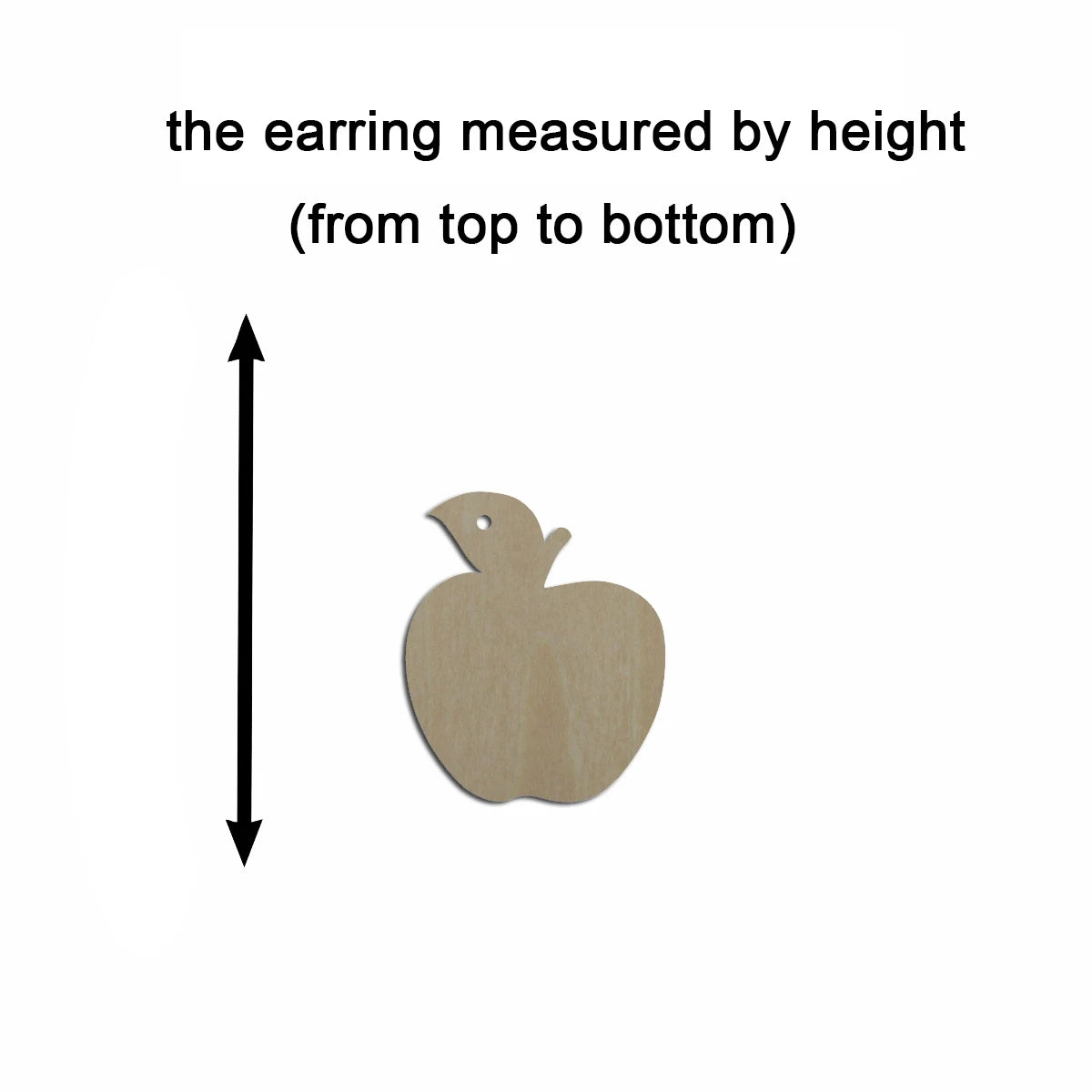 10pcs Multiple Size Unfinished Wooden Blanks Fruit Apple Cutout Shape Dangle Earring For Jewelry Supplier