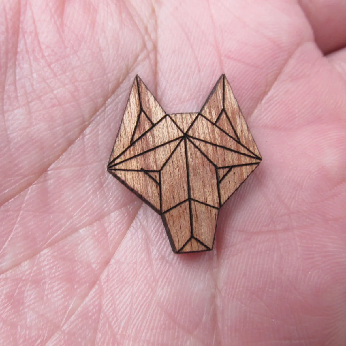 Unfinished Wooden Geometric Animal Wolf Head Part Accessory For Brooches Enamel Pin Coat Bag Jewelry Diy Making