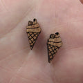 5 Pair Unfinished Blank Summer Beach Ice Cream Heart Wooden Cutout Shapes For DIY Stud Earrings Supplies