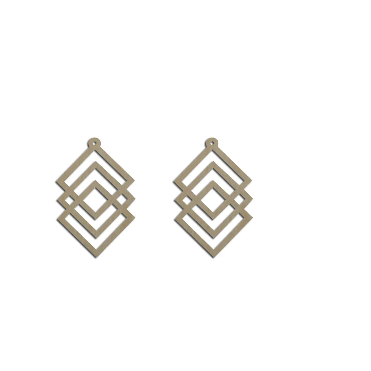 10pcs Unfinished Wood Blank Laser Cut Geometric Diamond Shape Macrame Earring Part Findings Wholesale For DIY Jewelry Making