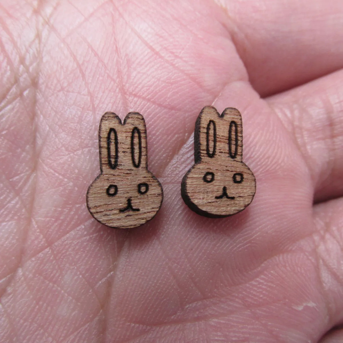 Unfinished Wooden Animal Rabbit Bunny Cabochon Charms Perfect For Handmade Project DIY Wood Craft  Earring Stud  Jewerly