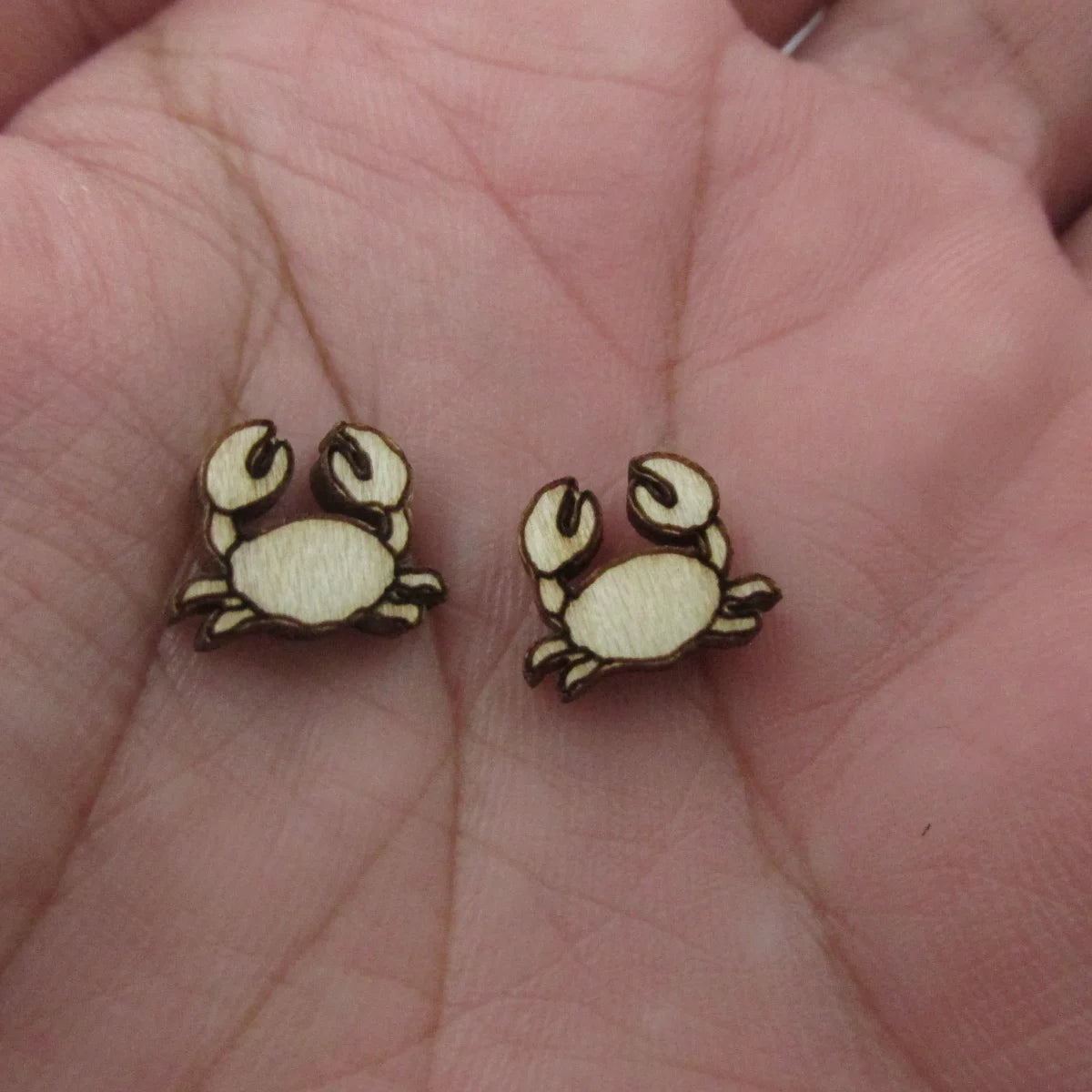 5 Pair Unfinished Blank Wooden Under The Sea Ocean Cabochon Jellyfish Octopus Post Turtle Lobster Crab Wood Earrings Stud