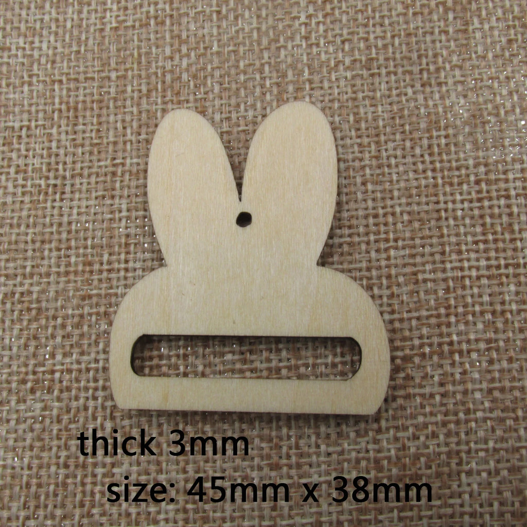 10pcs Unfinished Wood Blanks Animal Bunny Rabbit Head  Macrame For DIY Earrings Wood Findings Jewelry