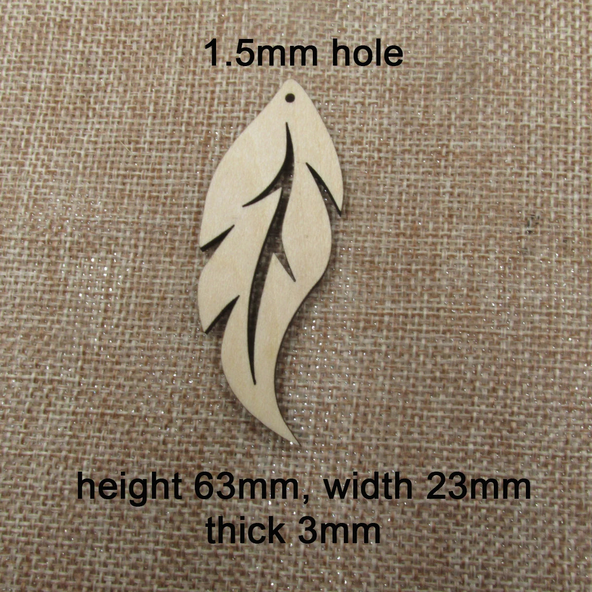 10pcs Unfinished Blanks Laser Cut Wood Hollow Feather Long Earrings Fashion For DIY  Jewelry Findings