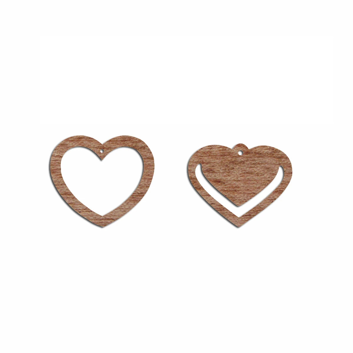 6pcs Unfinished Blank Wooden Heart Hoop Shape Macrame Wood Earring Charms Pendant for Jewelry Making